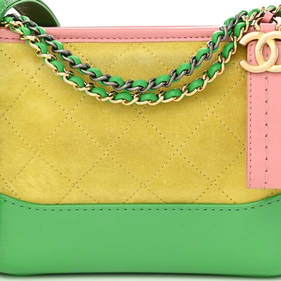 Suede Calfskin Quilted Small Gabrielle #200532C16B - Picture 8 of 11